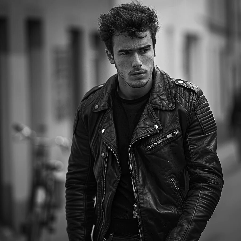 man-wearing-black-leather-jacket