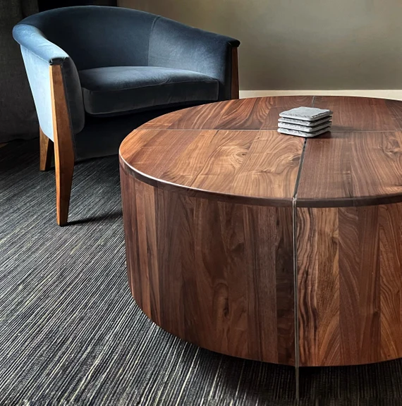 Walnut Round Coffee Table