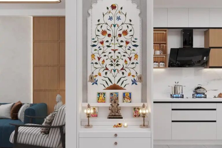 Open Shelf and Cabinet Ideas for Your Pooja Room