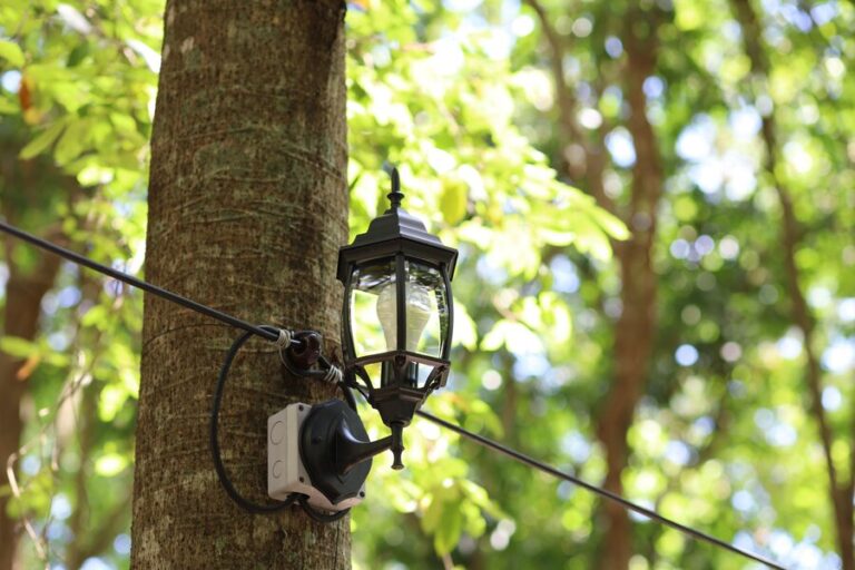 garden light installation